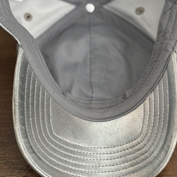 Disney Parks MICKEY MOUSE Hat Shiny SILVER Cap Adult Strapback Embroidered NEW - Picture 9 of 13